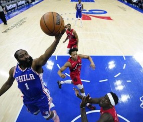 指数-76人3月第二次领先15分被翻 哈登再露萎靡之势