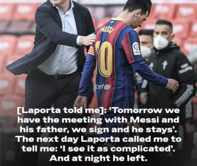 数据-科曼：拉波尔塔一天变脸，梅西不该那样离开巴萨